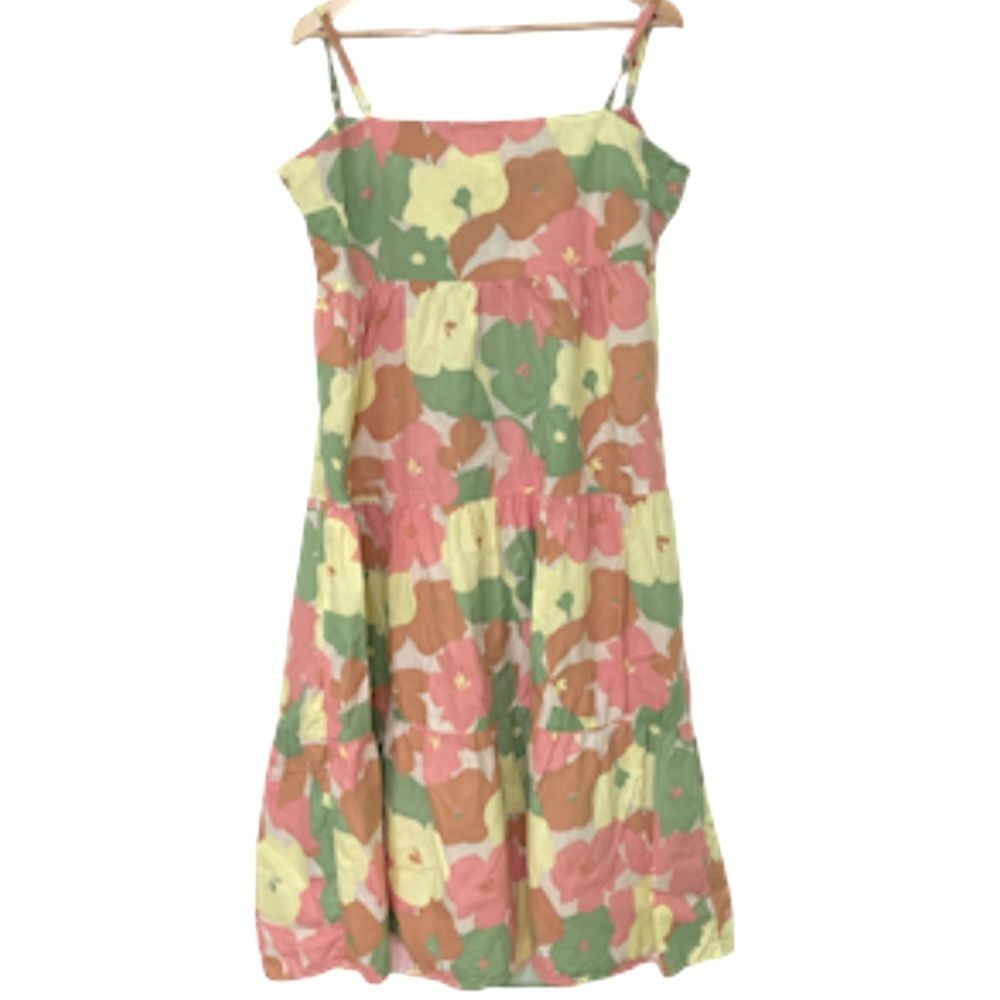 Sanctuary Get Away Dress Floral Sleeveless Strappy Tie-Back Maxi Midi Linen - Picture 9 of 14
